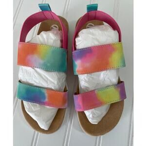 NIB Shoeslocker Tie Dye Sandals Shoes Elastic Back Strap - Size Girl's 13